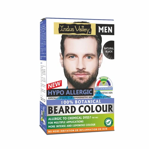 INDUS VALLEY 100% Botanical Hypo Allergic Aqua Beard Colour Black 100g +15ml