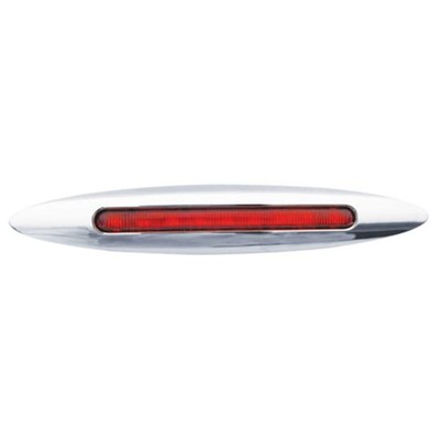 Trux TLED-FG4R  -   6 Inch Slim Flatline Red LED Marker Light W/ Chrome Bezel