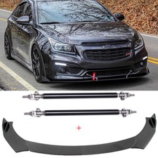 For Chevrolet Cruze Carbon Fiber Front Bumper Lip Splitter Spoiler + Strut Rods