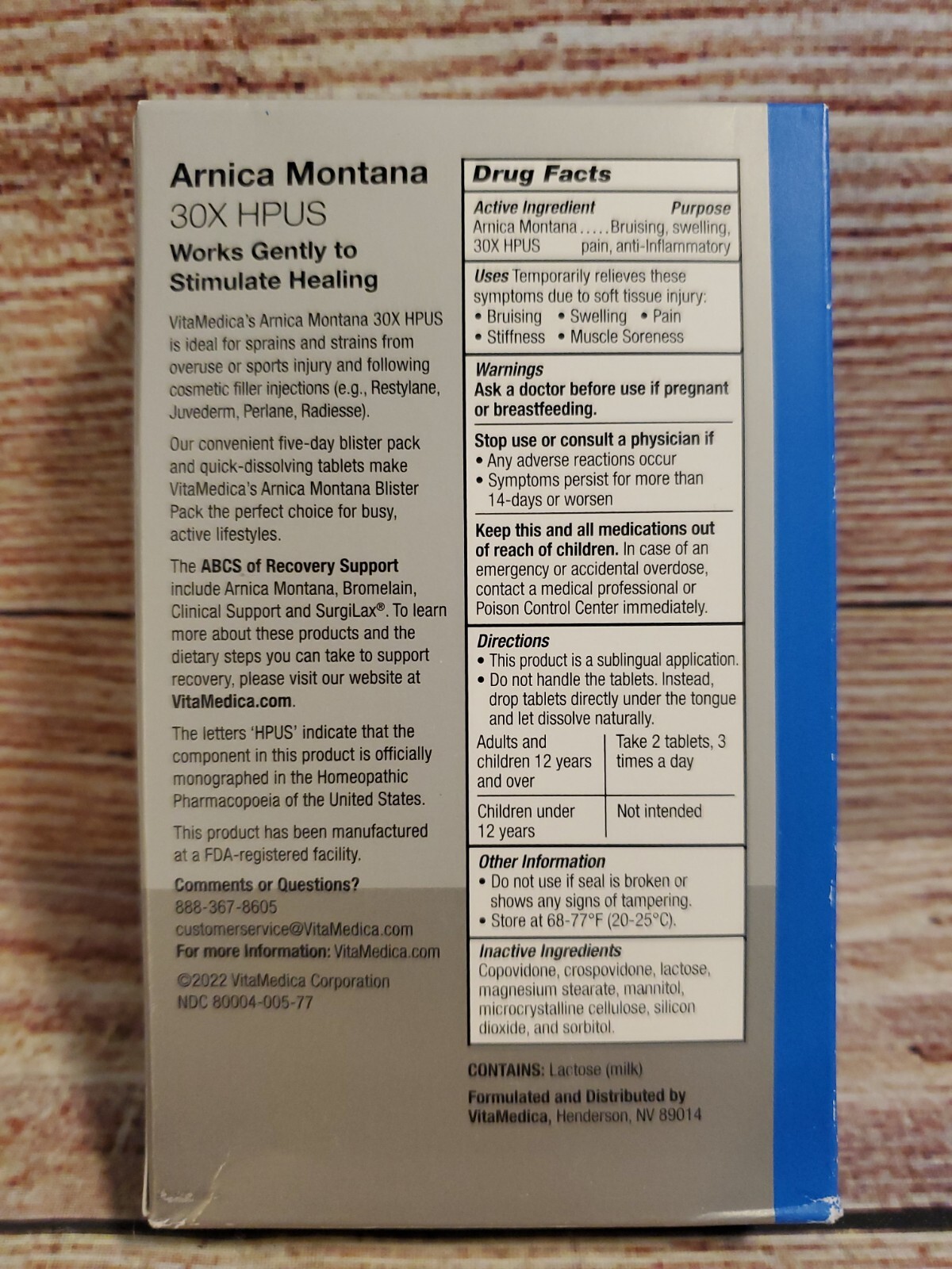 VitaMedica Arnica Montana 30X HPUS Made in USA 30 Tablets Exp