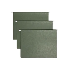 Smead Letter Size Hanging File Folders 25 Pack Green with Poly Tabs