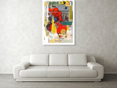 Motiv Spiderman Collage 3 D XXL 122x86 cm Acrylglas 5 mm Pop Art/Druck/StreetArt