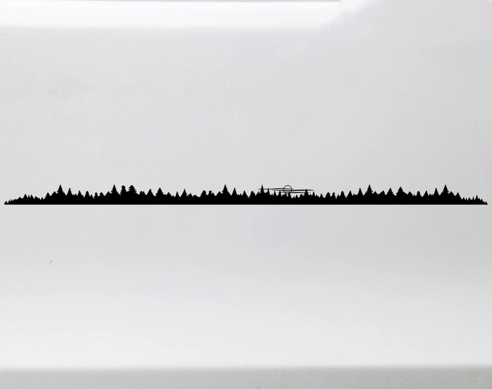 Moon Forest Tree Line Scene Vinyl Decal V3 – Mountain Night Nature Mural Sticker - Image 3 of 4