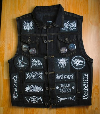 black denim vest metal