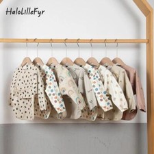 Children's Feeding Apron with Pocket, Long Sleeve Waterproof Baby Bib Gown Bag