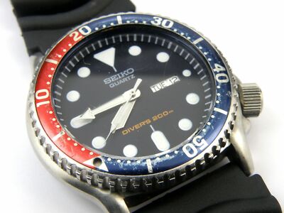 Herren Seiko 7N36-7A08 Pepsi Taucher Quarz Uhr - 200m
