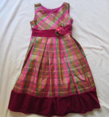 JENNY & ME girls 5 pink magenta green plaid poly tie sleeveless party dress  | eBay