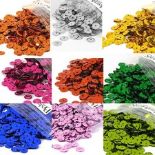 Lot of 1,600 Loose Shiny Faceted Plastic 6mm Cup Sequins Embellishment Beads