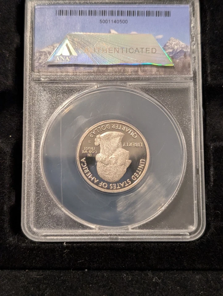 2010 S S Pr70 Deep Cameo Yellowstone State Quarter Beautiful Perfect Condition. - Image 2 of 2