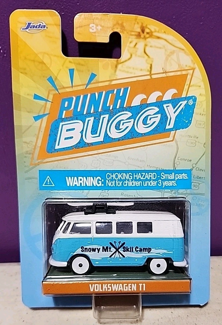 Jada Punch Buggy VW Van Blue/White Snow MT 1/64 DIECAST Volk