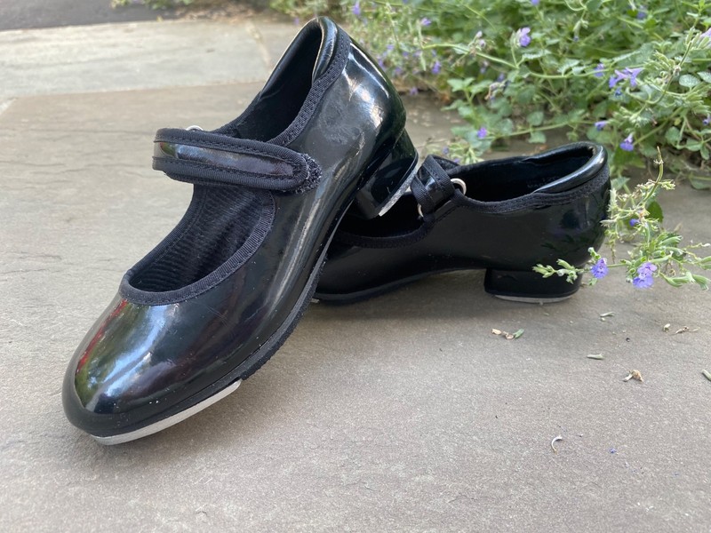 Little Girl Patent Black Tap Shoes, Size 12, EUC