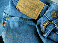HOT VTG 70's UNISEX LEVI'S 175 FLARE BUTTON U70 684 Denim Jeans 28x32 Fit 25x31