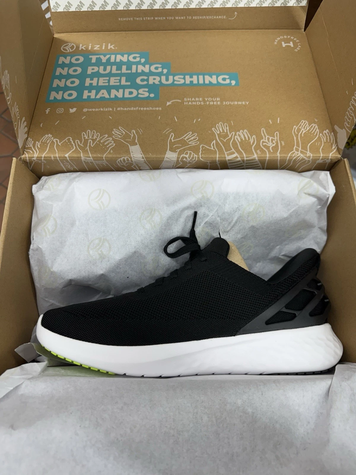 Kizik Athens Black Mens Athletic Sneaker