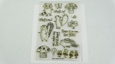Hero Arts CL-261 Mushroom Racoon Skunk What's New Stamp Set