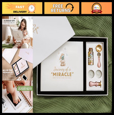 Baby Memory Book  Keepsake Box for First 5 Years, Milestone Scrapbook  Footpri