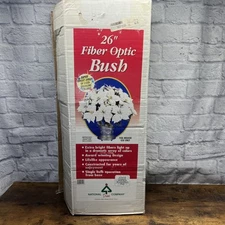 Vintage 1990's National Tree Christmas 26" Fiber Optic Bush NEW NOS Display Rare