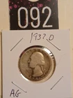 1937D Silver Quarter AG