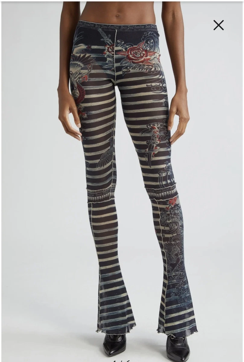 Jean Paul Gaultier Vintage Années 90 - Jeans Femme Camouflage Visage, Taille XS, état Super !