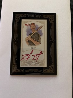 2012 Topps Allen & Ginter #AGA-BB Brandon Belt Autographs Red Ink /10