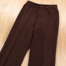 LEVI'S hi rise wide leg brown polyester dress pants 33x32 vtg 70s usa scovill