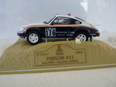 PORSCHE 911 N°176 arrivée 1ère du DAKAR 1984 de marque NOREV au 1/43 - Photo 1/4
