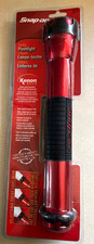Snap-on 3 D-cell Flashlight New Factory Sealed Wxenon Bulb Red 92151