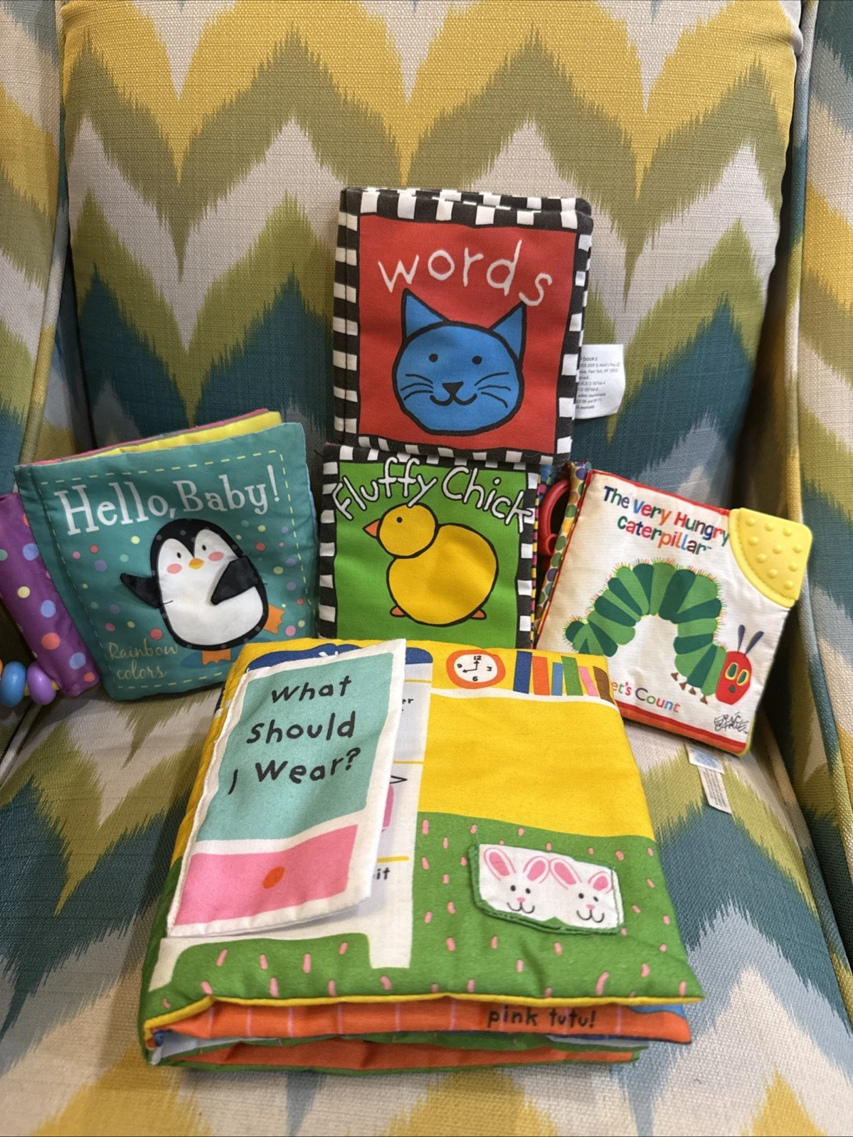5 Soft Baby Infant Toddler Books Fabric Cloth Teething - Very Hungry Caterpillar