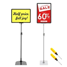 Floor Standing Sign Display Stand Adjustable Poster Holder for Office Exhibition