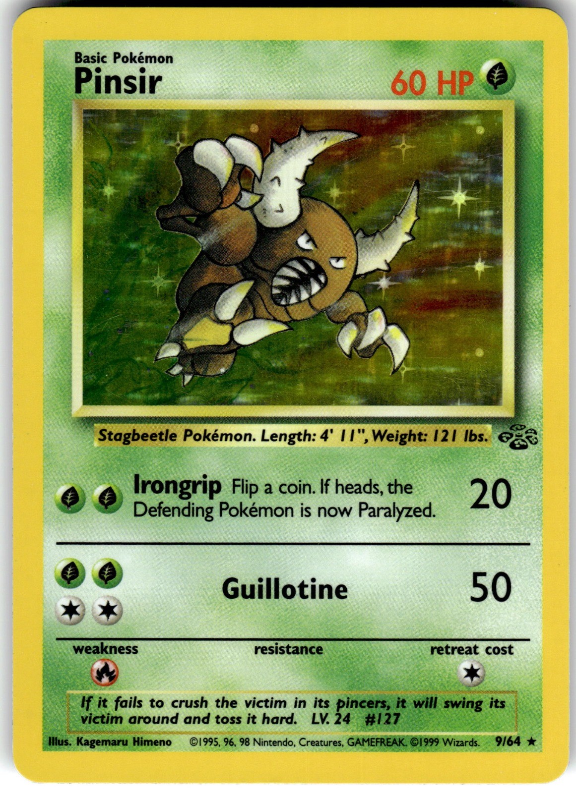 Pinsir (9) Unlimited Holo Jungle 09/64 1999 NM