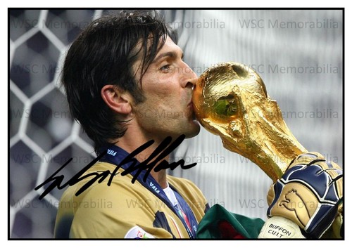 12480. Gianluigi Buffon Signed Pictures (A4 Prints) Juventus Italy PSG Parma