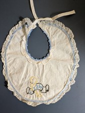 1926 Vintage Antique Handmade Baby Bib Doll Lace Embroidery