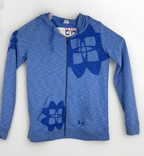Under Armour Womens Medium Full Zip Hoodie All Season Gear Blue Stain
