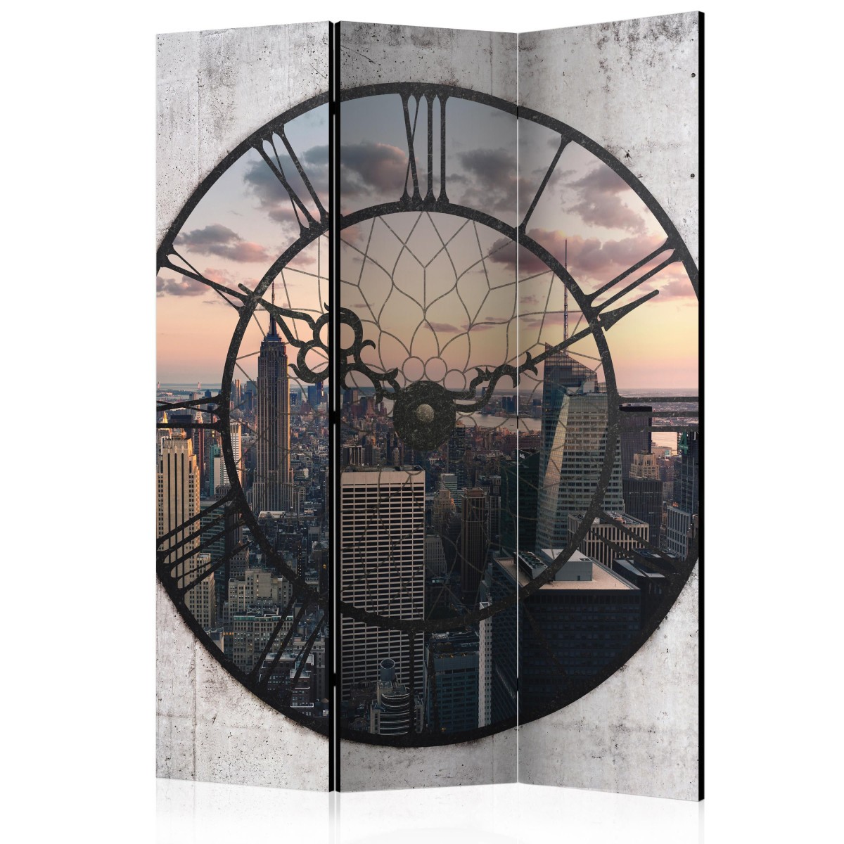 Paravent 3 volets NYC Time Zone pour créer un coin bureau dans votre salon