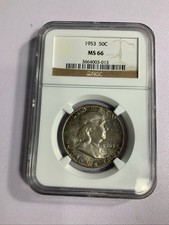 1953-P  Franklin Half Dollar NGC MS66