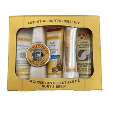Burt's Bees Essential Gift Set, 5 Travel Size Products Lip Balm Lotion FootCream