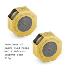 Pack of 2Pcs Parrs Wild Ferns Mud Volcanic Sulphur Soap 115g x2