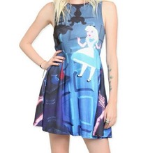 NWT Hot Topic Disney Alice in Wonderland Falling Scene Blue Dress Size XS XSmall