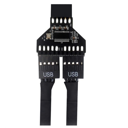 USB2.0 9Pin Splitter Mainboard Female 1 To 2 Male Extension Connector USB HUB - Afbeelding 6 van 11