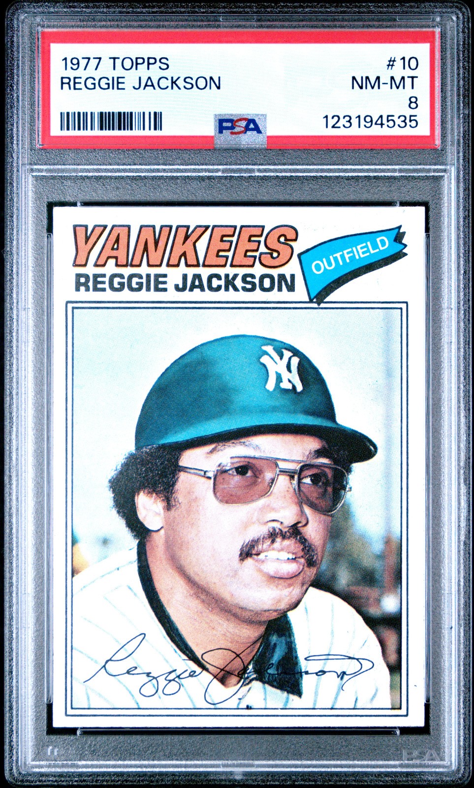 1977 Topps #10 Reggie Jackson New York Yankees (HOF) PSA 8 NM-MINT Fresh Grade!