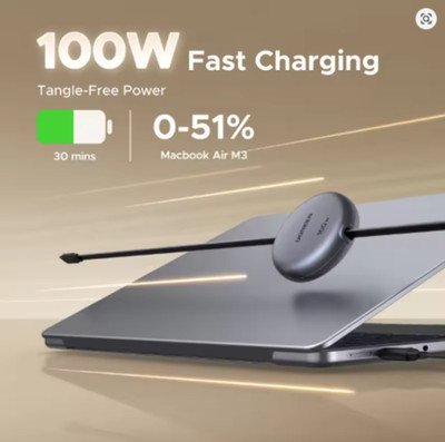 UGREEN 100W Retractable USB-C PD Cable Fast Charge for iPhone 15 17 Pro Max