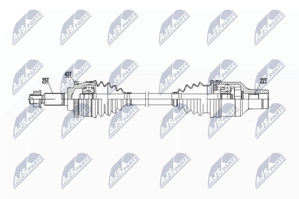 NTY Drive Shaft NPW-SU-052 For Suzuki Front Axle Right Reinforced 635mm