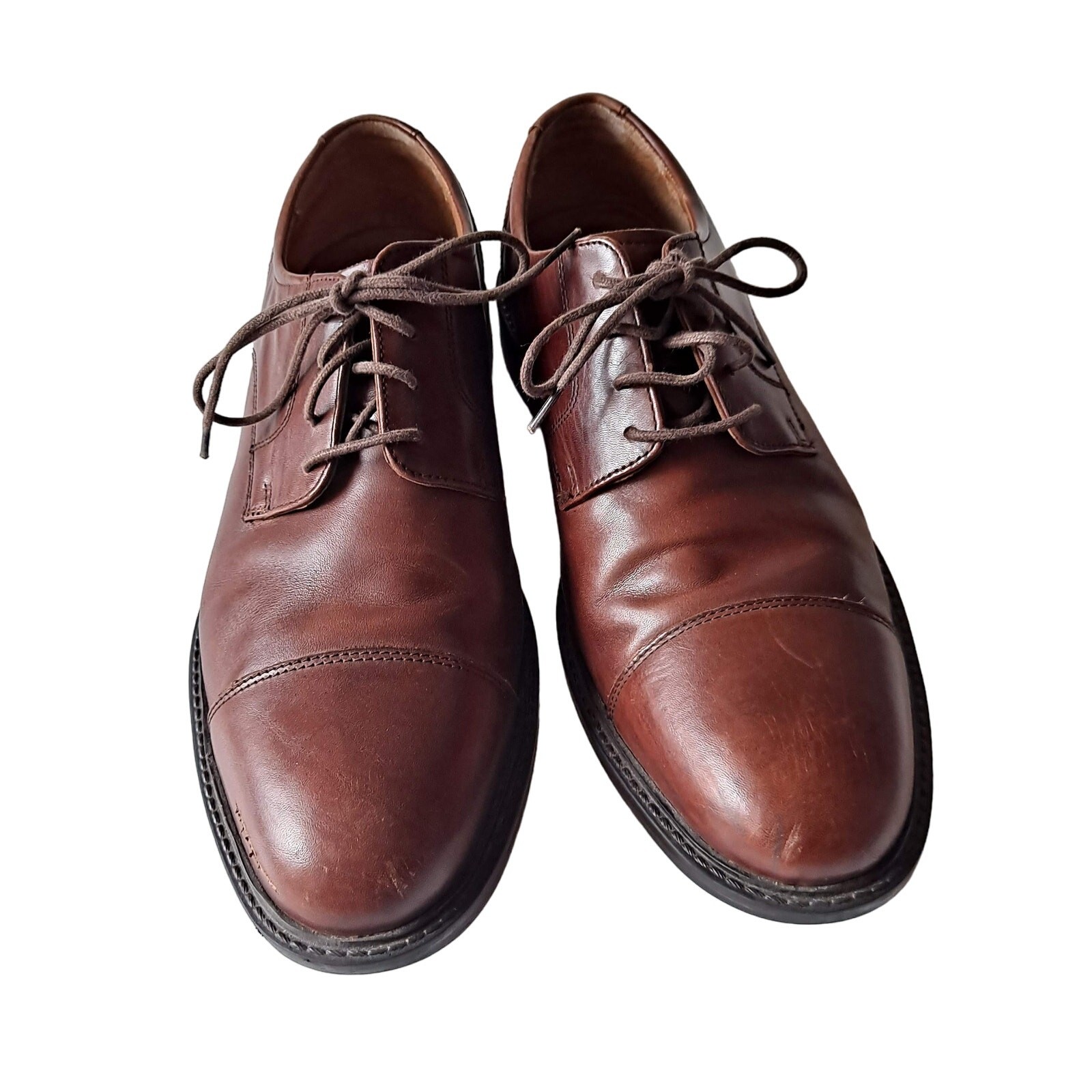 SAOLA Scarpe Oxford Johnston & Murphy Tabor stringate punta a cappuccio pelle marrone da uomo taglia 11 5