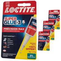 Modelbaukleber, Bastelkleber, Sekundenkleber - 4 X 7,5G Loctite Super Glue 3