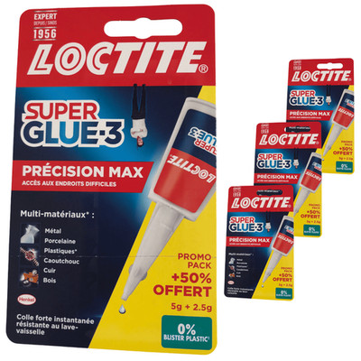 Modelbaukleber, Bastelkleber, Sekundenkleber - 4 x 7,5g Loctite Super Glue 3