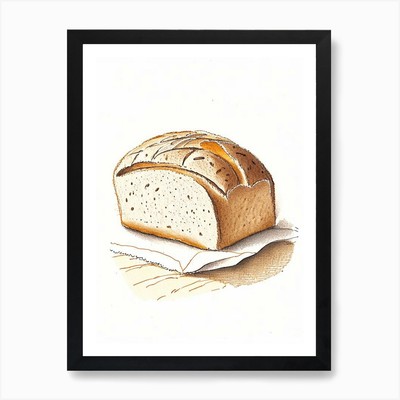 Sojabohnen Brot Bäckerei Produkt Quenti gerahmtes Wandbild Poster Leinwanddruck Bild