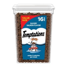 Classic Savory Salmon Flavor Crunchy And Soft Treats For Cats 16 Oz Tub