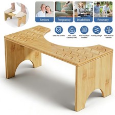 Klappbarer Toilettenhocker für Erwachsene aus Bambus Bad WC Schemel Klo Fußbank