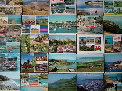 100 gebrauchte Postkarten von WALES.  Ab 70er/80er Jahren. Moderne Gr..