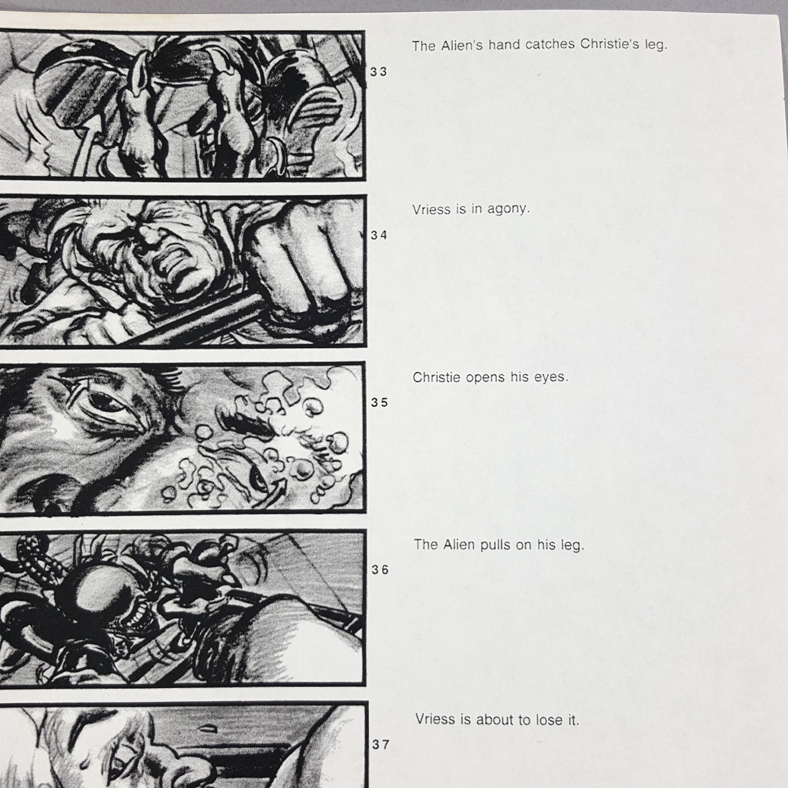 Image 10 of Alien: Resurrection - Production Used Storyboard, Alien Swims to Crew Movie Prop