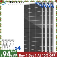 200W-1000W Watt Mono Solar Panel 12V Charging Off-Grid battery power RV Home